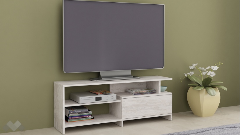 ТВ шкаф Кейти дъб бланко - изглед 1 - МебелМаг ТВ шкаф Кейти дъб бланко - изглед 1