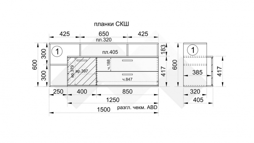 ТВ шкаф Лориен олд стайл с графит - изглед 3 - МебелМаг ТВ шкаф Лориен олд стайл с графит - изглед 3