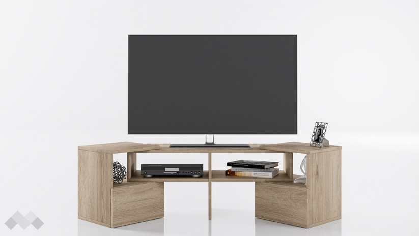ТВ шкаф Мойри сонома арвен - изглед 2 - МебелМаг ТВ шкаф Мойри сонома арвен - изглед 2