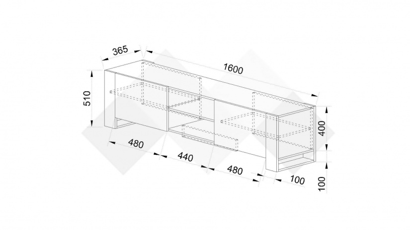 ТВ шкаф Рино дъб артисан с черно шагрен - изглед 3 - МебелМаг ТВ шкаф Рино дъб артисан с черно шагрен - изглед 3