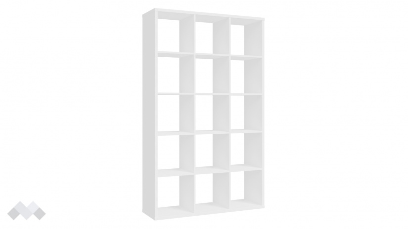 Висока етажерка Мауро с открити рафтове бял - изглед 4