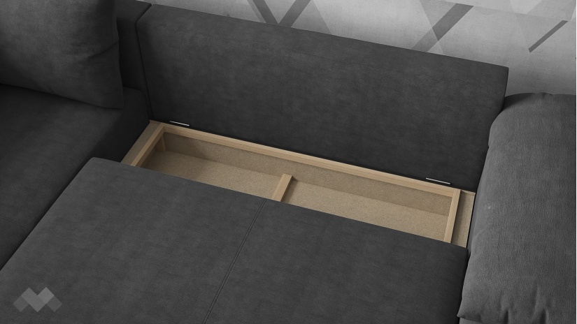 Ъглов диван Билбао с посока графит - изглед 3