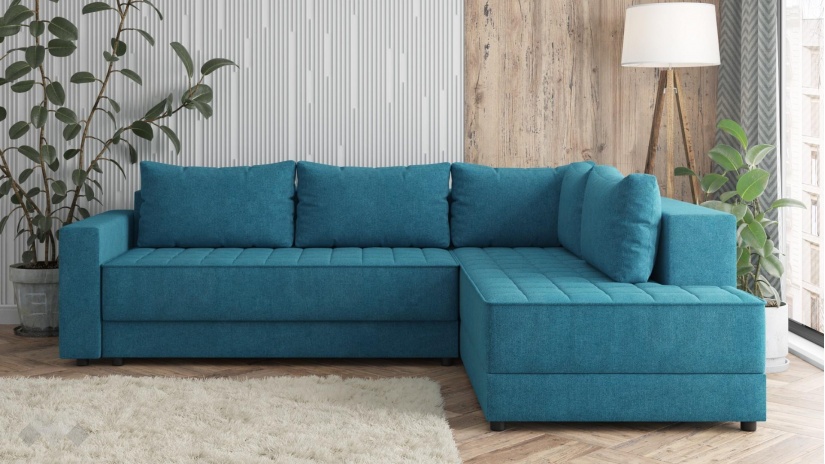Ъглов диван Били с посока син - изглед 2