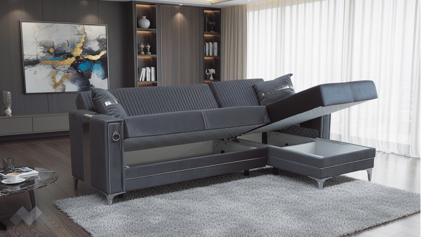 Ъглов диван Дестини универсален ъгъл сив - изглед 5 - МебелМаг Ъглов диван Дестини универсален ъгъл сив - изглед 5