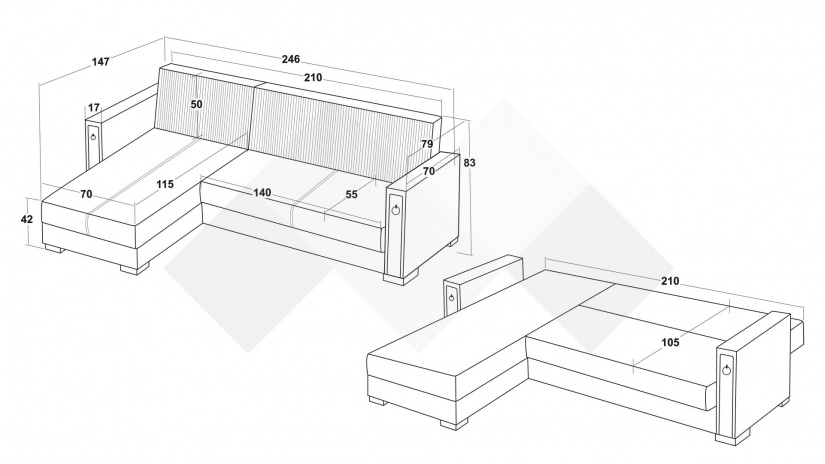 Ъглов диван Дестини универсален ъгъл зелен - изглед 10 - МебелМаг Ъглов диван Дестини универсален ъгъл зелен - изглед 10