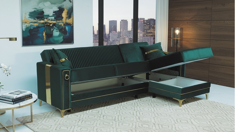 Ъглов диван Дестини универсален ъгъл зелен - изглед 5 - МебелМаг Ъглов диван Дестини универсален ъгъл зелен - изглед 5