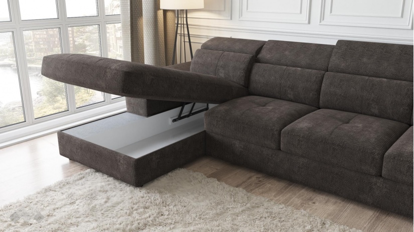 Ъглов диван Джент с посока кафяв - изглед 3 - МебелМаг Ъглов диван Джент с посока кафяв - изглед 3