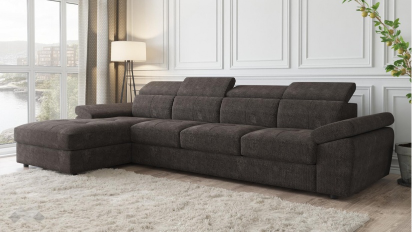 Ъглов диван Джент с посока кафяв - изглед 1 - МебелМаг Ъглов диван Джент с посока кафяв - изглед 1