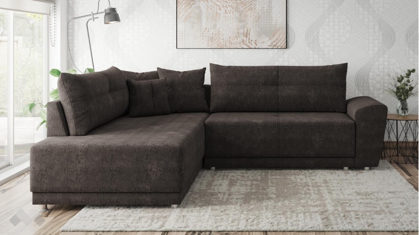 Ъглов диван Фабио с посока кафяв - изглед 2 - МебелМаг Ъглов диван Фабио с посока кафяв - изглед 2
