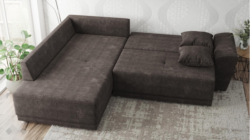 Ъглов диван Фабио с посока кафяв - изглед 4 - МебелМаг Ъглов диван Фабио с посока кафяв - изглед 4