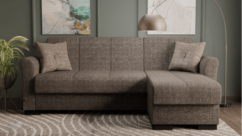 Ъглов диван Флоранс универсален ъгъл кафяв - изглед 3 - МебелМаг Ъглов диван Флоранс универсален ъгъл кафяв - изглед 3