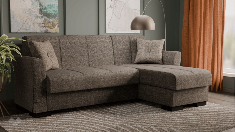 Ъглов диван Флоранс универсален ъгъл кафяв - изглед 1 - МебелМаг Ъглов диван Флоранс универсален ъгъл кафяв - изглед 1