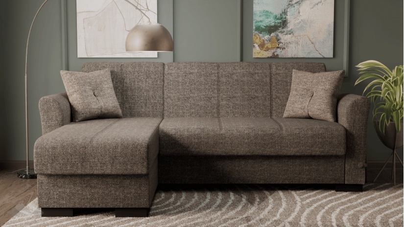 Ъглов диван Флоранс универсален ъгъл кафяв - изглед 4 - МебелМаг Ъглов диван Флоранс универсален ъгъл кафяв - изглед 4
