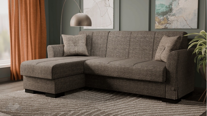 Ъглов диван Флоранс универсален ъгъл кафяв - изглед 2 - МебелМаг Ъглов диван Флоранс универсален ъгъл кафяв - изглед 2