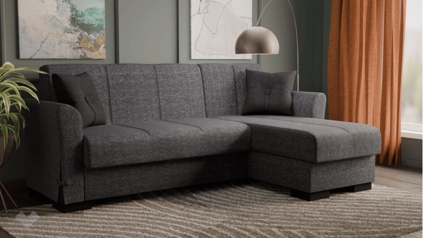 Ъглов диван Флоранс универсален ъгъл сив - изглед 1 - МебелМаг Ъглов диван Флоранс универсален ъгъл сив - изглед 1