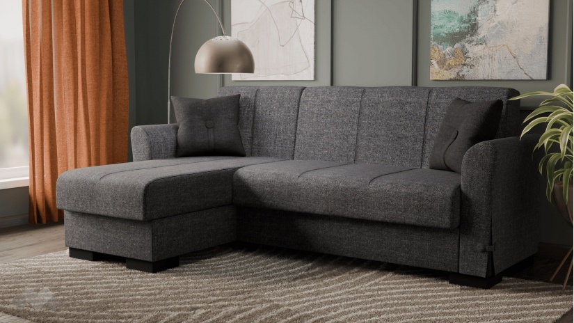 Ъглов диван Флоранс универсален ъгъл сив - изглед 2 - МебелМаг Ъглов диван Флоранс универсален ъгъл сив - изглед 2