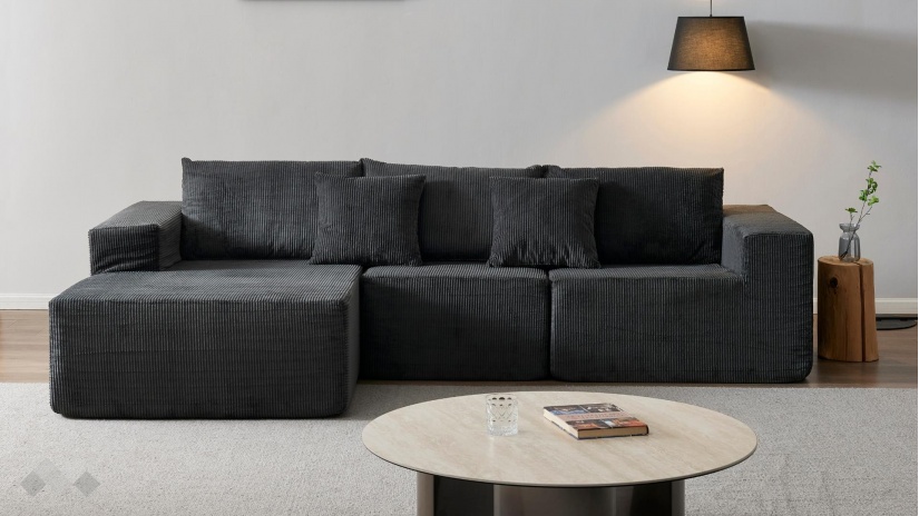 Ъглов диван Компакт с посока антрацит - изглед 2 - МебелМаг Ъглов диван Компакт с посока антрацит - изглед 2