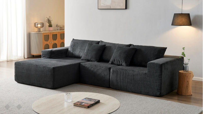 Ъглов диван Компакт с посока антрацит - изглед 1 - МебелМаг Ъглов диван Компакт с посока антрацит - изглед 1