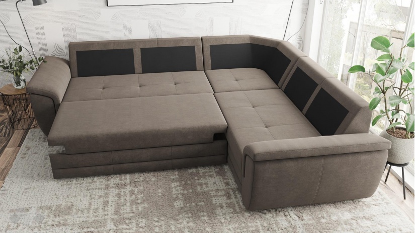 Ъглов диван Моника с посока кафяв - изглед 3