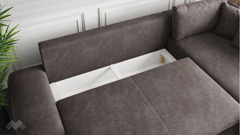 Ъглов диван Монтело с посока кафяв - изглед 3