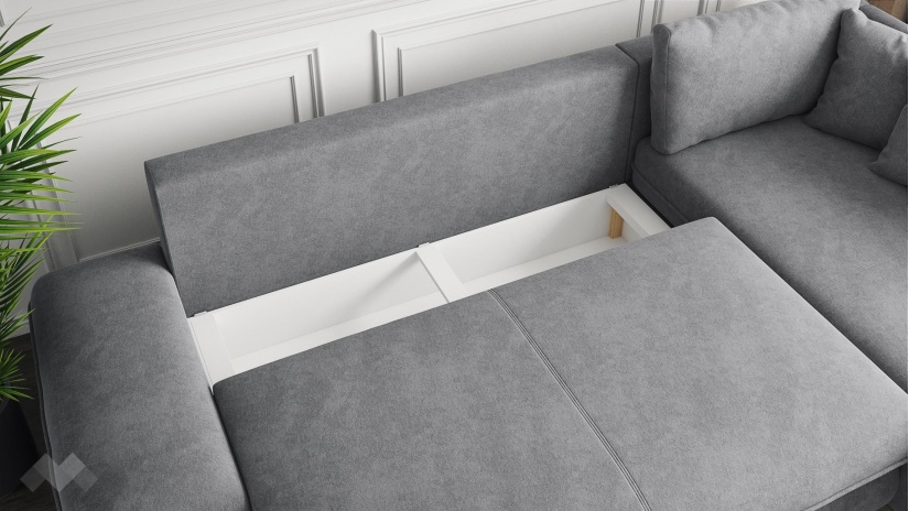 Ъглов диван Монтело с посока сив - изглед 3