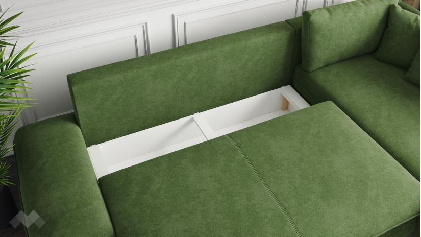 Ъглов диван Монтело с посока зелен - изглед 3 - МебелМаг Ъглов диван Монтело с посока зелен - изглед 3