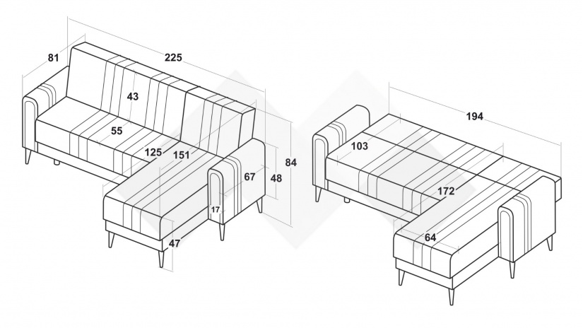 Ъглов диван Омега универсален ъгъл кафяв - изглед 11 - МебелМаг Ъглов диван Омега универсален ъгъл кафяв - изглед 11