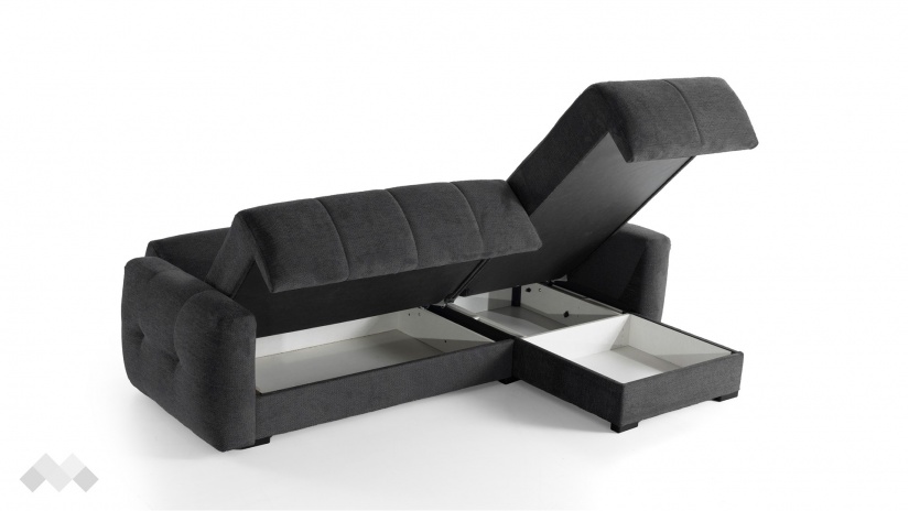 Ъглов диван Ролин Покет универсален ъгъл графит - изглед 7