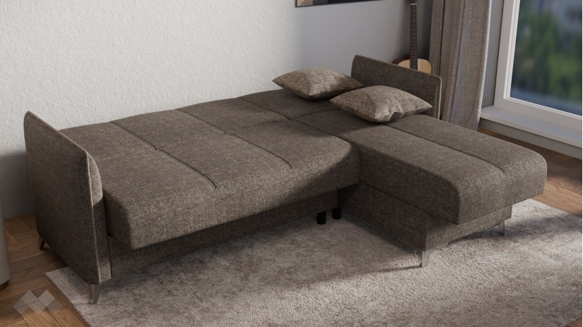 Ъглов диван Сафо универсален ъгъл кафяв - изглед 7