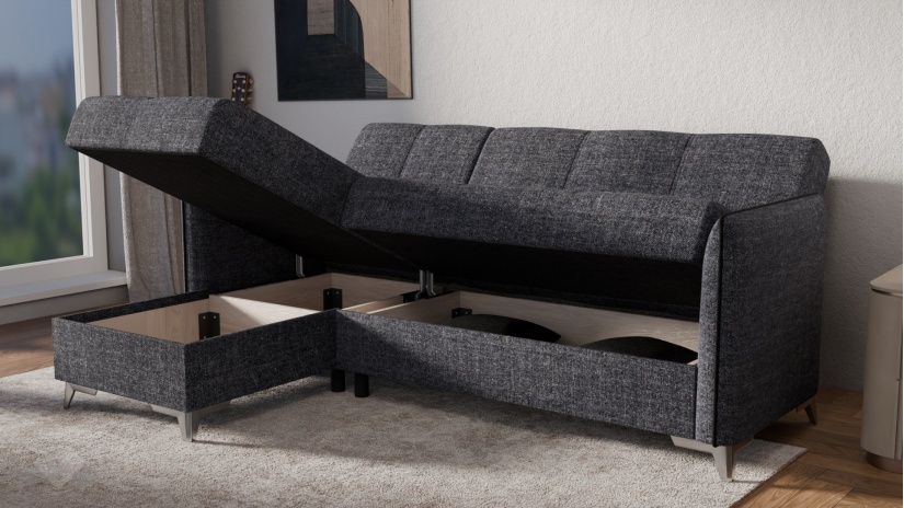 Ъглов диван Сафо универсален ъгъл сив - изглед 6