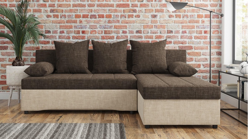 Ъглов диван Селин кафяв със светло кафяво - изглед 3 - МебелМаг Ъглов диван Селин кафяв със светло кафяво - изглед 3