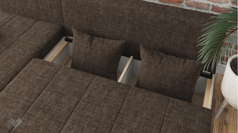Ъглов диван Селин кафяв със светло кафяво - изглед 8 - МебелМаг Ъглов диван Селин кафяв със светло кафяво - изглед 8
