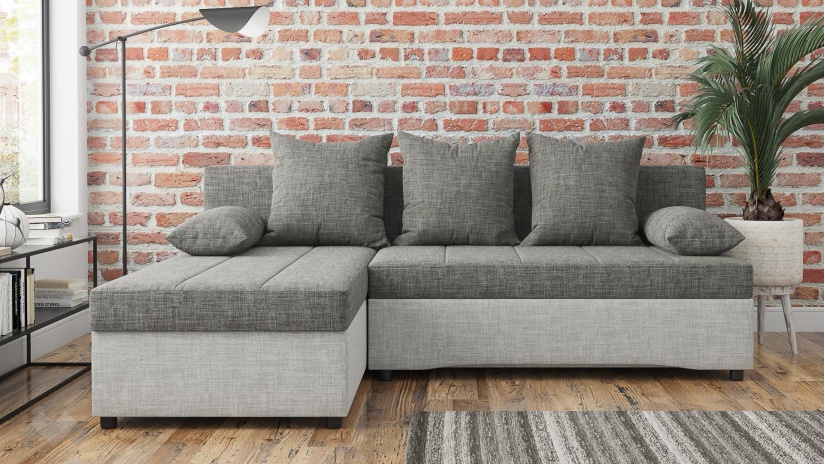 Ъглов диван Селин сив със светло сиво - изглед 4 - МебелМаг Ъглов диван Селин сив със светло сиво - изглед 4