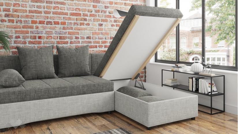 Ъглов диван Селин сив със светло сиво - изглед 5 - МебелМаг Ъглов диван Селин сив със светло сиво - изглед 5