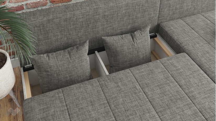 Ъглов диван Селин сив със светло сиво - изглед 7 - МебелМаг Ъглов диван Селин сив със светло сиво - изглед 7