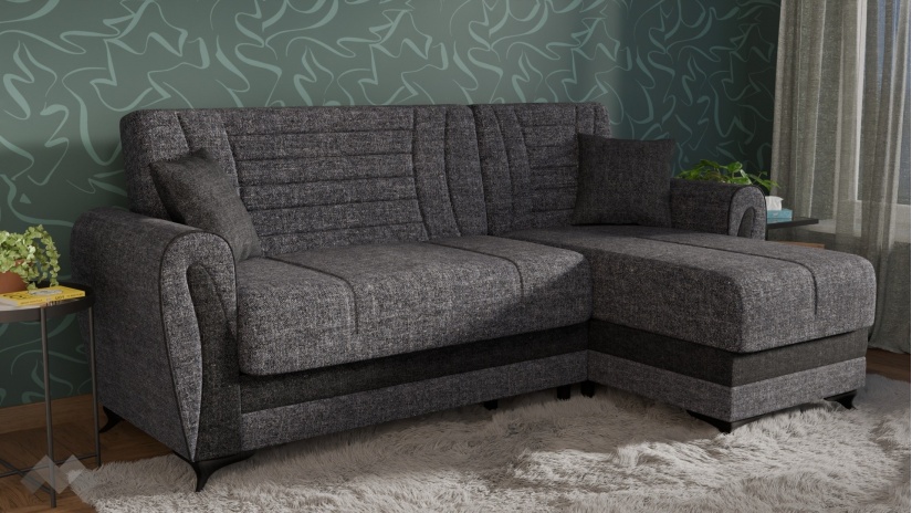 Ъглов диван Серен универсален ъгъл сив - изглед 1 - МебелМаг Ъглов диван Серен универсален ъгъл сив - изглед 1