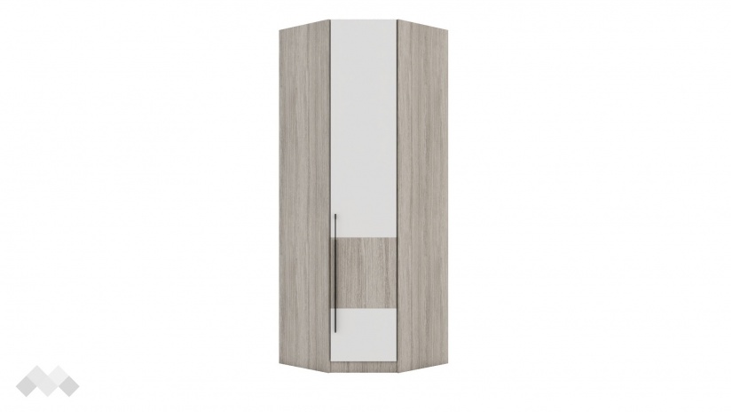 Гардероб Комо ъглови дъб ърбан ойстър с бяло - изглед 1 - МебелМаг Гардероб Комо ъглови дъб ърбан ойстър с бяло - изглед 1