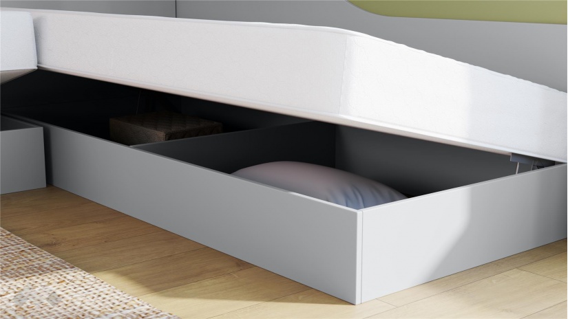 Ъглови легла 82/190 Скай с включени матраци Бонел 82/190 нардо сив - изглед 3