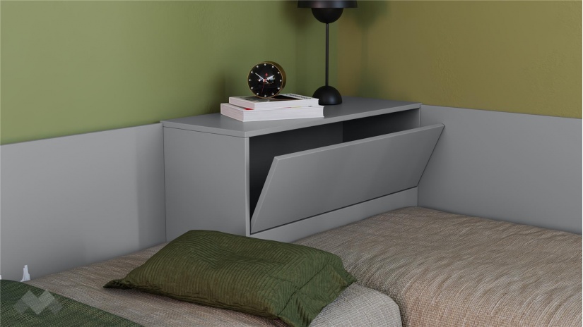 Ъглови легла 82/190 Скай с включени матраци Бонел 82/190 нардо сив - изглед 4