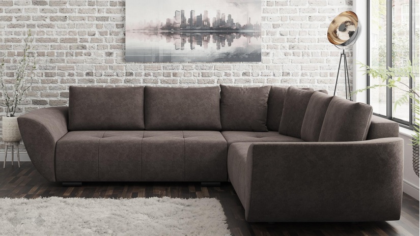 Ъглов диван Сиера с посока кафяв - изглед 2
