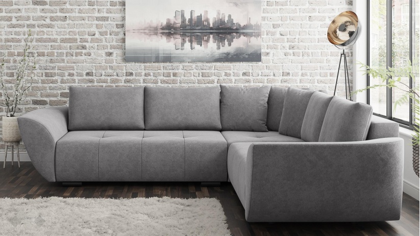 Ъглов диван Сиера с посока сив - изглед 2 - МебелМаг Ъглов диван Сиера с посока сив - изглед 2