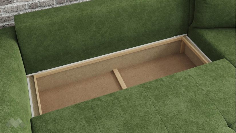 Ъглов диван Сиера с посока зелен - изглед 3 - МебелМаг Ъглов диван Сиера с посока зелен - изглед 3