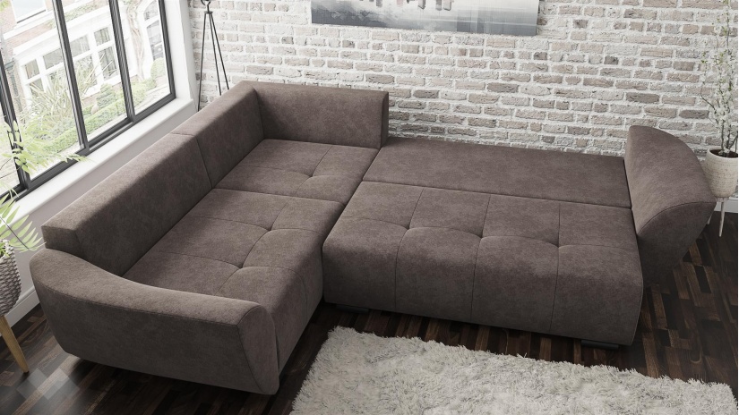 Ъглов диван Сиера с посока кафяв - изглед 4 - МебелМаг Ъглов диван Сиера с посока кафяв - изглед 4