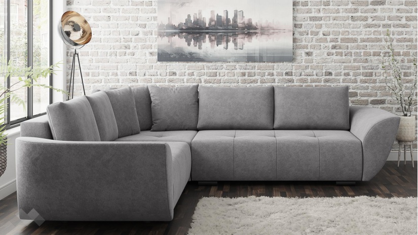 Ъглов диван Сиера с посока сив - изглед 2 - МебелМаг Ъглов диван Сиера с посока сив - изглед 2