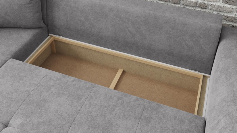 Ъглов диван Сиера с посока сив - изглед 3 - МебелМаг Ъглов диван Сиера с посока сив - изглед 3