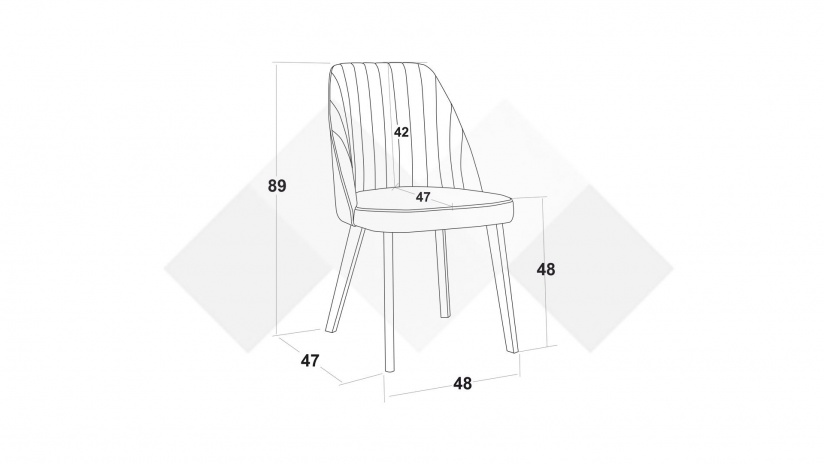 Трапезен стол Мелани сив с бяло - изглед 5 - МебелМаг Трапезен стол Мелани сив с бяло - изглед 5